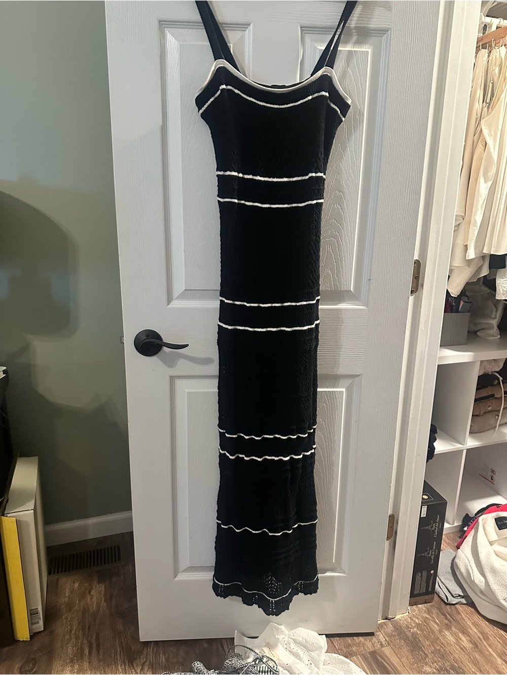 Abercrombie & Fitch Black Maxi Dress with White Trim